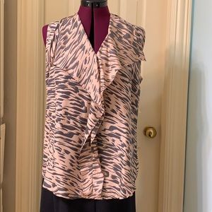 Silk animal print top